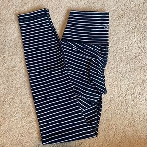 Black and white striped Lululemon pants